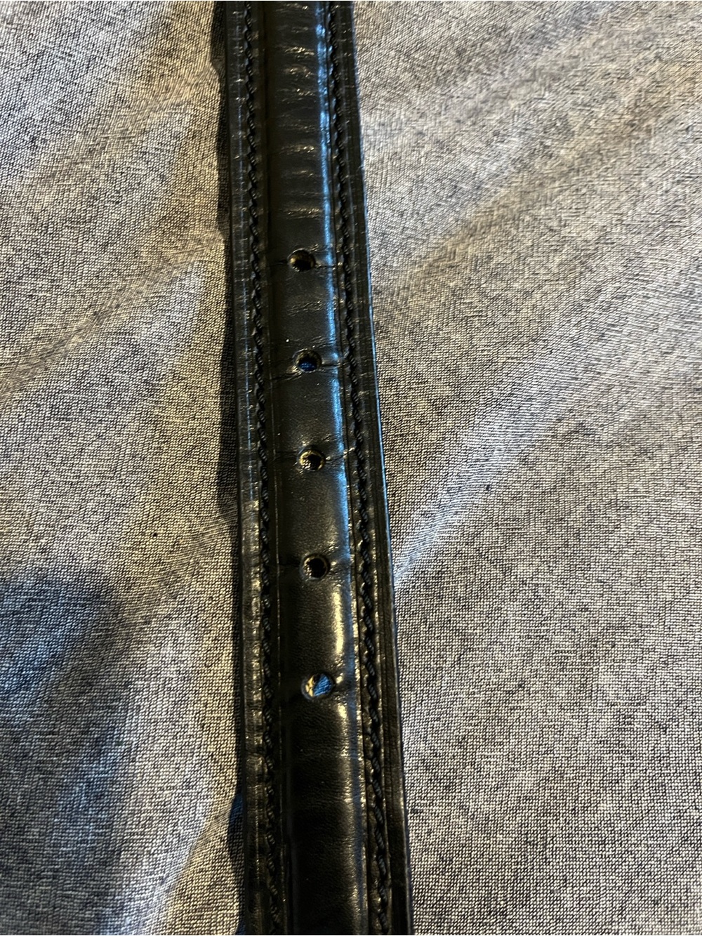 Vintage Brighton Size 34 Black Crocodile Embossed Leather Belt Silver Buckle Sty - Picture 4 of 7